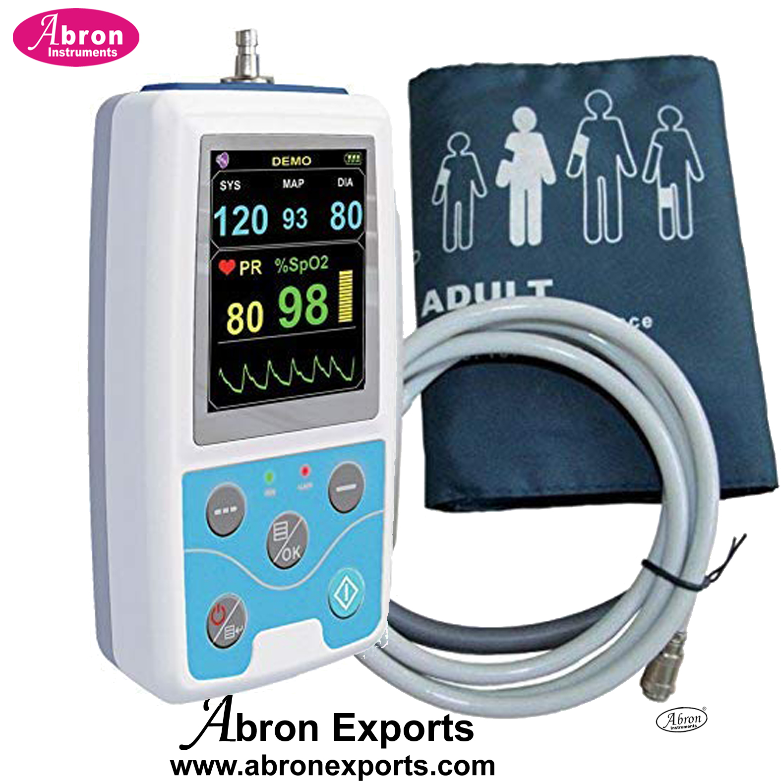 Blood Pressure BP Apparatus Ambutary Cyclic Heart Rate Monitor Data With Continuous 24 Hour Abron ABM-2751M 